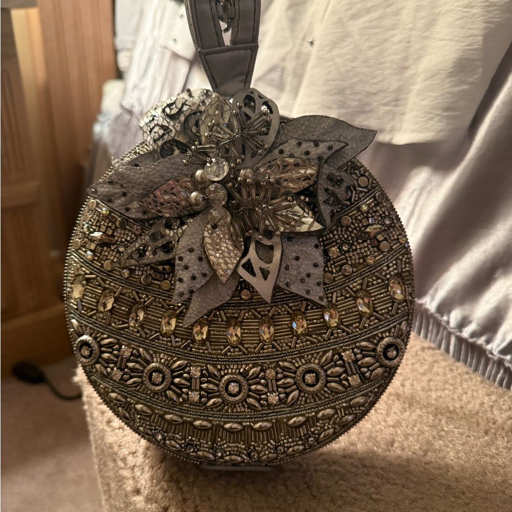 Mary Frances Silver and Gold Mini Bag